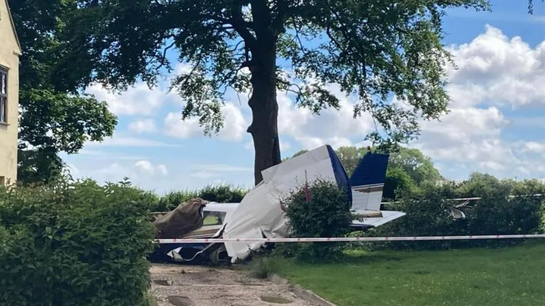 A plane crashed in East Yorkshire with three people on board on Tuesday