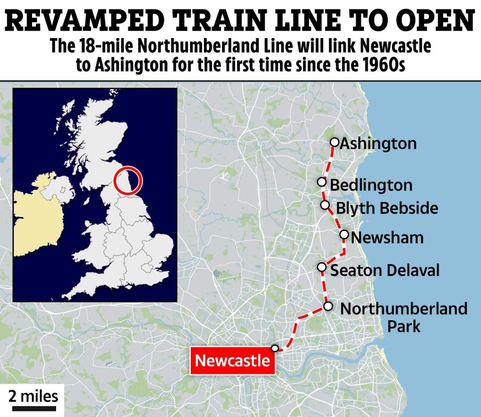 Six train stations are being built along the train line