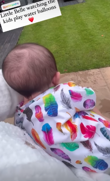 They shared a sweet video of the baby girl in the garden