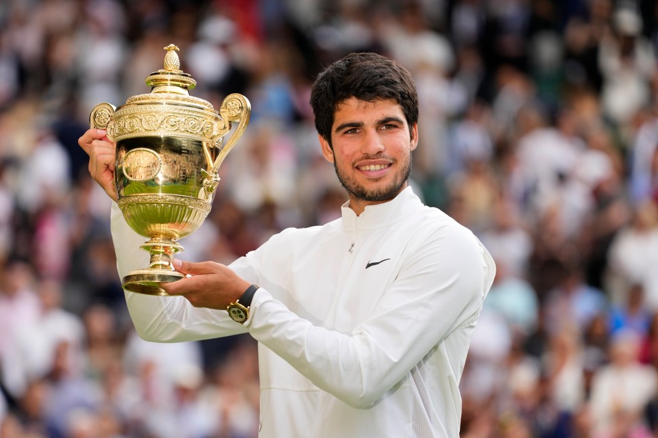 Spain's Carlos Alcaraz wins the Men's Final at  Wimbeldon 2023. (Credit: AP Photo/Kirsty Wigglesworth)