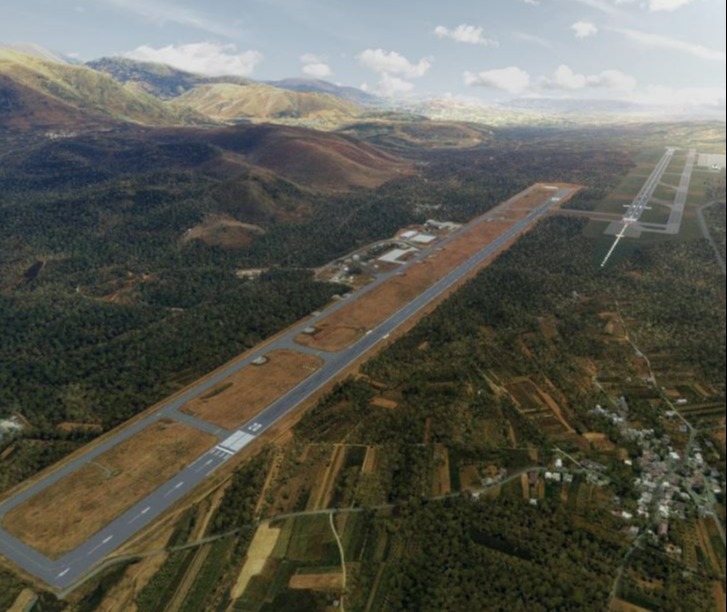 The new runway will stretch for nearly two miles