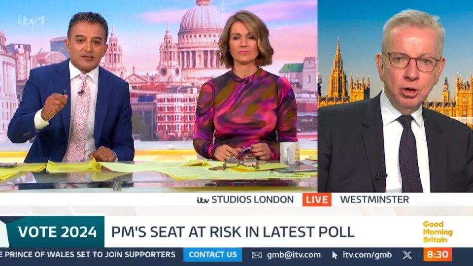 GMB’s Adil Ray took a savage swipe at Michael Gove on-air today