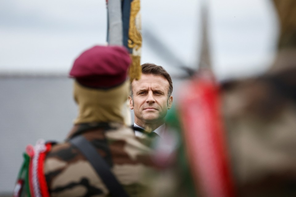 French President Emmanuel Macron attends a ceremony to pay homage to the Saint Marcel maquis in Plumelec