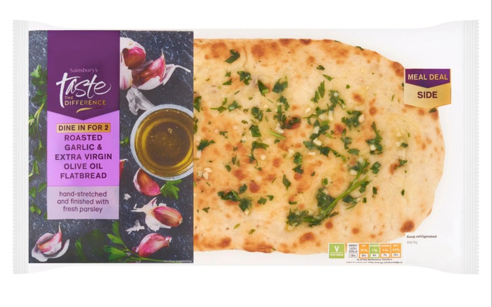 Sainsbury's Roasted Garlic and Extra Virgin Olive Oil Flatbread