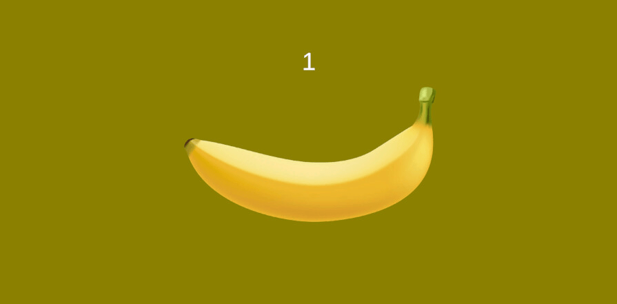 Illustration of a single banana.