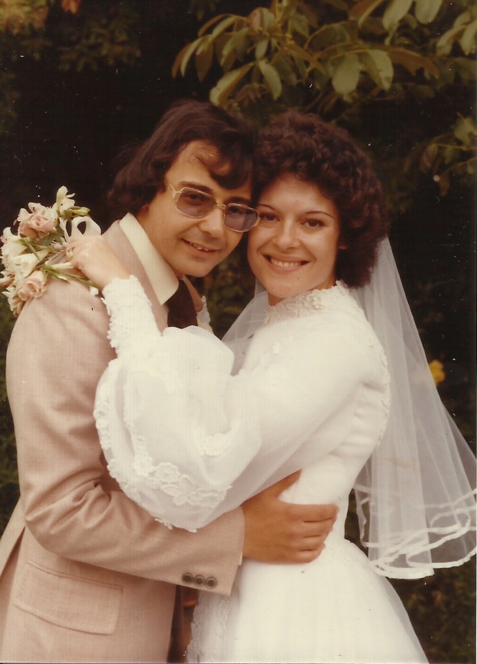 Richard with Marilyn on their wedding day in 1976