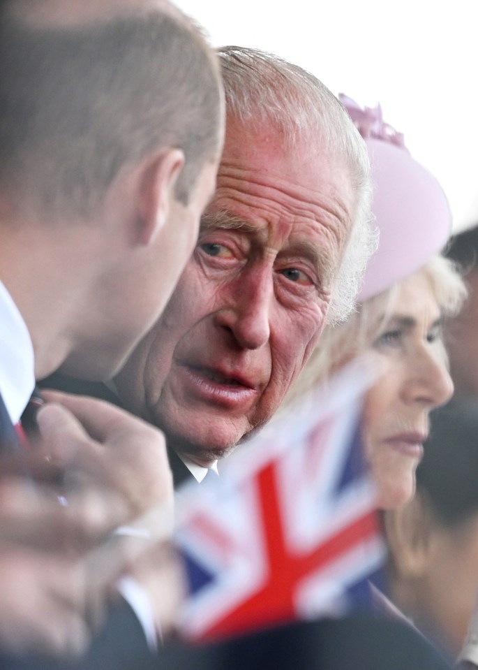 King Charles chats to Prince William at the event in Portsmouth