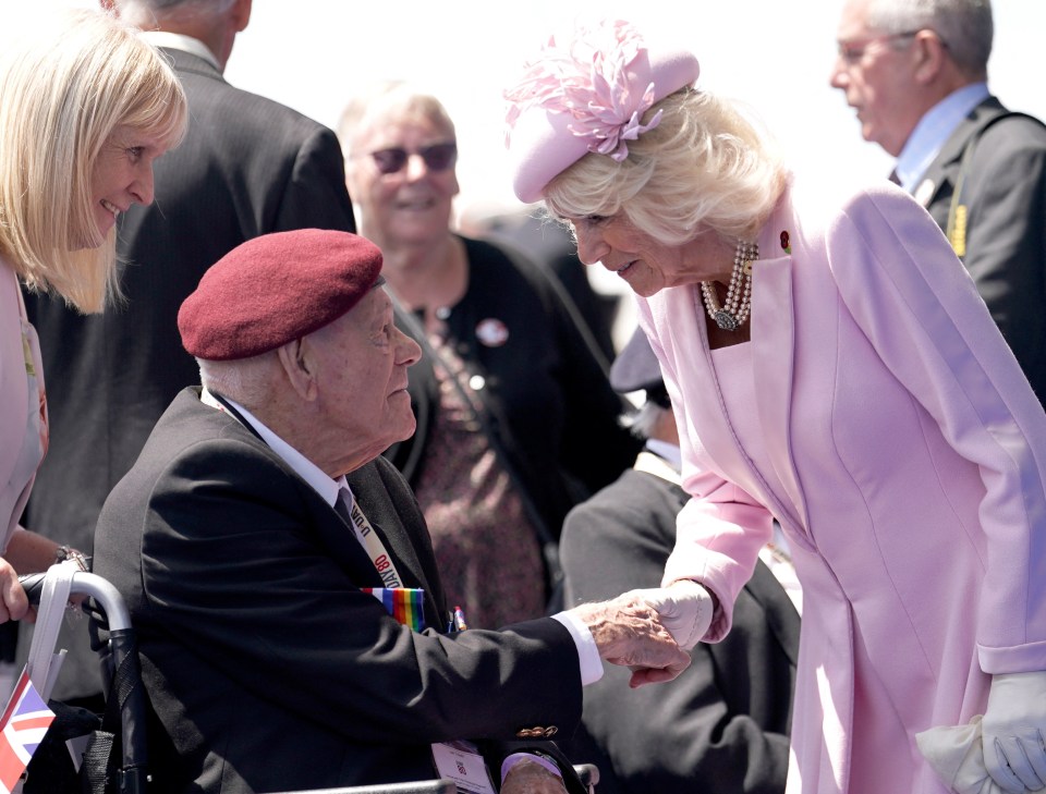 Queen Camilla meets D-Day and Normandy veterans