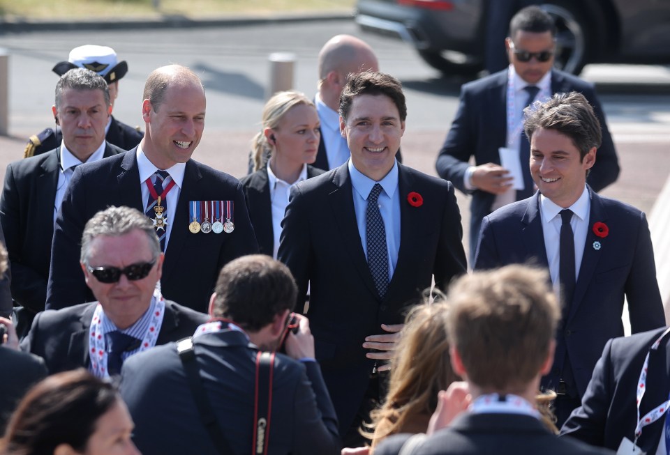 Prince William, Trudeau and France's Prime Minister Gabriel Attal