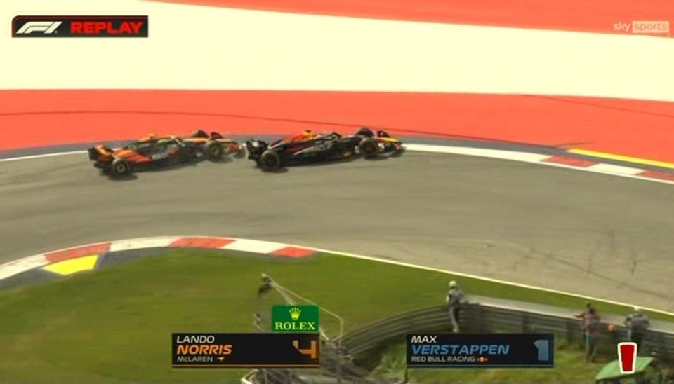 Lando Norris and Max Verstappen were involved in a dramatic collision