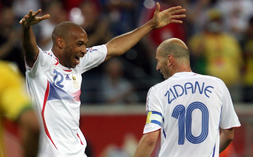 Thierry Henry and Zinedine Zidane were voted as the most iconic duo