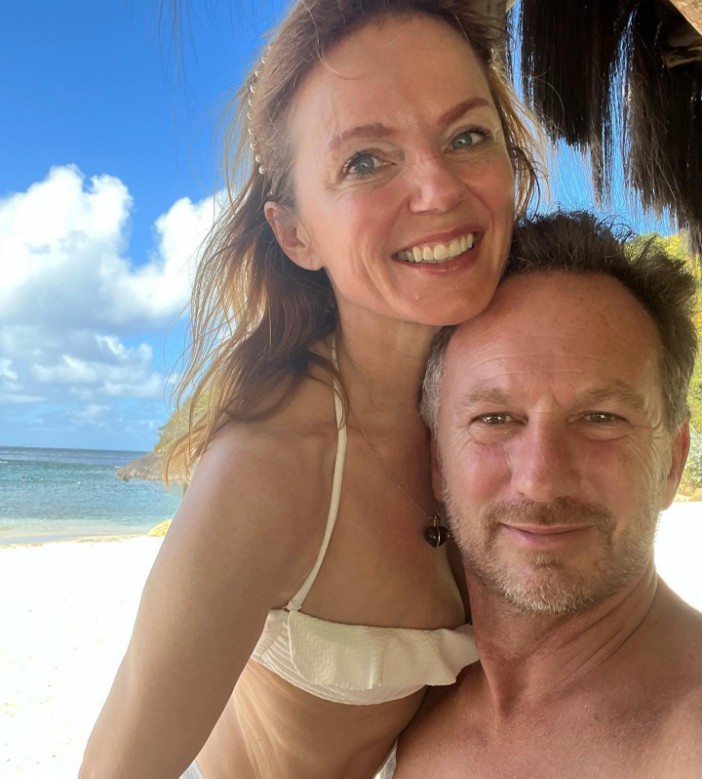 Geri and Christian on holiday together in February 2023