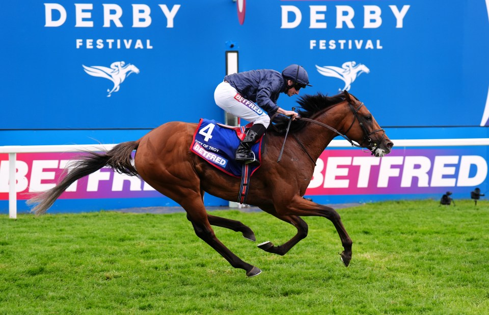 City Of Troy was simply sensational in winning the Derby – coming a month after his awful 2000 Guineas flop