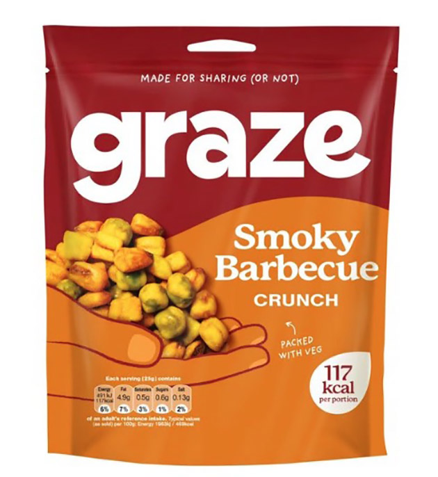 An 100g bag of Graze smoky barbecue crunch snacks will cost you £2.50