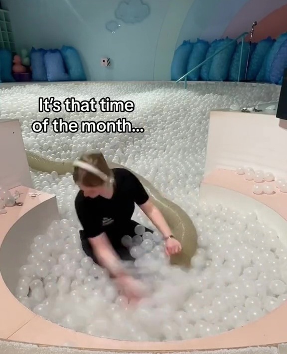 It happens once a month, when they remove all the balls, clean them and return them