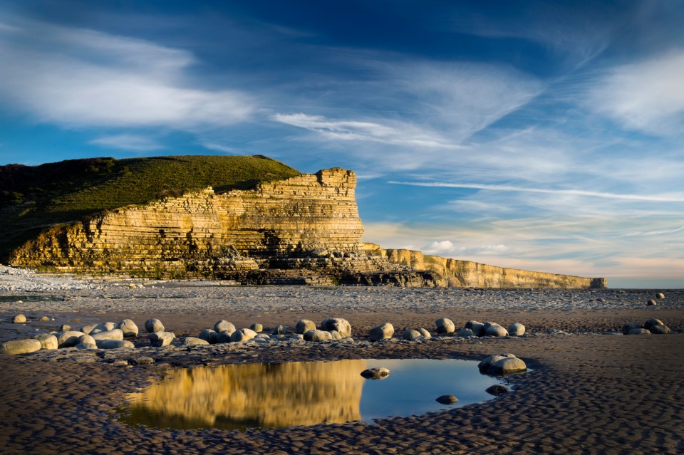 Cwm Nash, also known as Monknash Beach, is located in the Vale of Glamorgan in South Wales