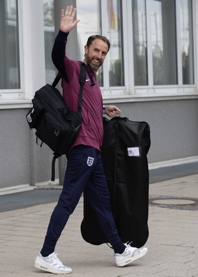 Southgate waved upon his arrival