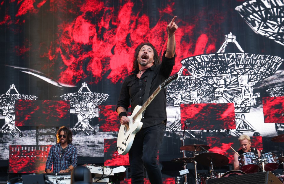 Dave Grohl led a typically energetic The Foo Fighters performance on stage at the London Stadium