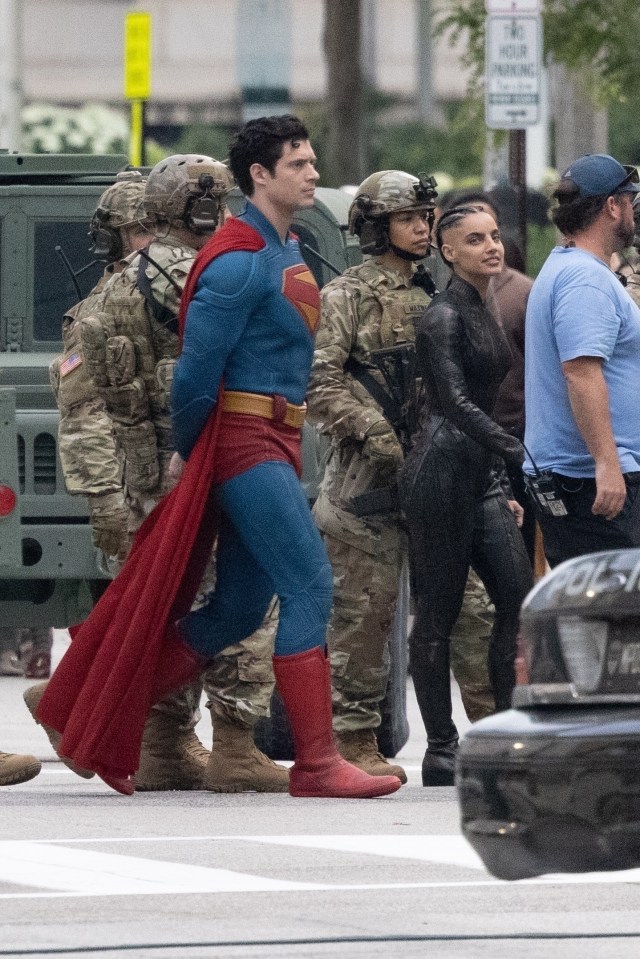 That actor is seen looking buff in an altered superhero outfit and with a new logo