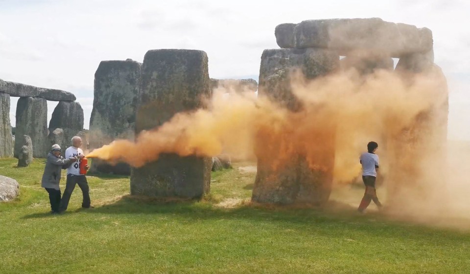 Just Stop Oil louts caused fury when they decided to spray paint Stonehenge