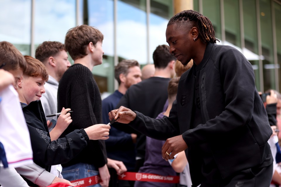 Eze was seen signing fan autographs at St. George’s Park