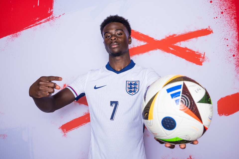 Some 110 million pints are expected to be drunk during the tournament — mainly by England and Scotland fans – watching the likes of Bukayo Saka, above