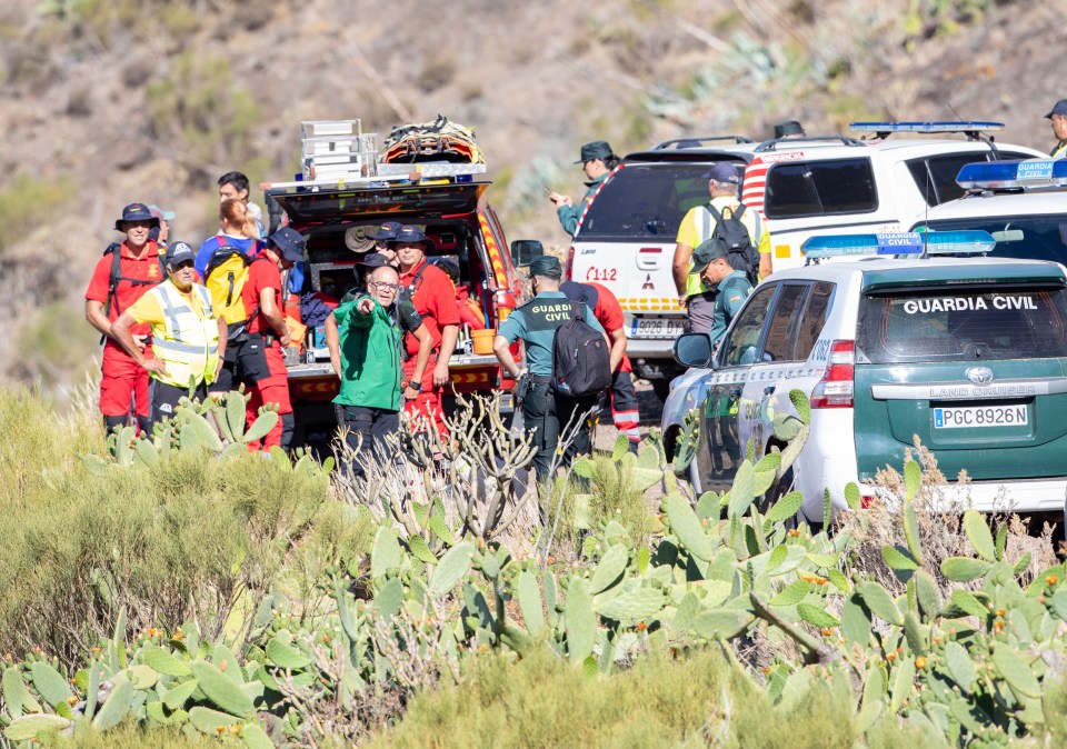 a guardia civil car is parked in a field