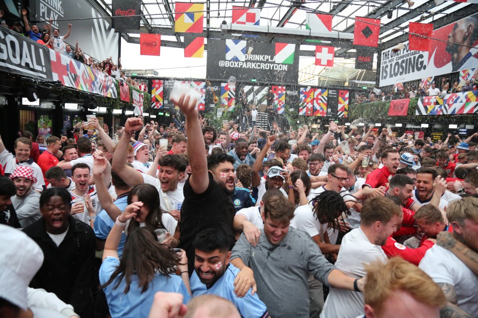 Supporters at Boxpark went wild when England took the lead