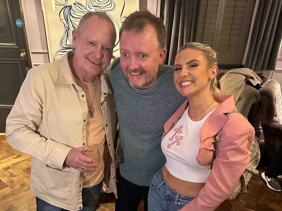 Chris with Paul Gascoigne and Scarlett Moffatt on C4 reality show Scared of the Dark