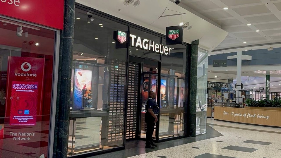 A Tag Heuer shop is also believed to have been hit by the brazen gang