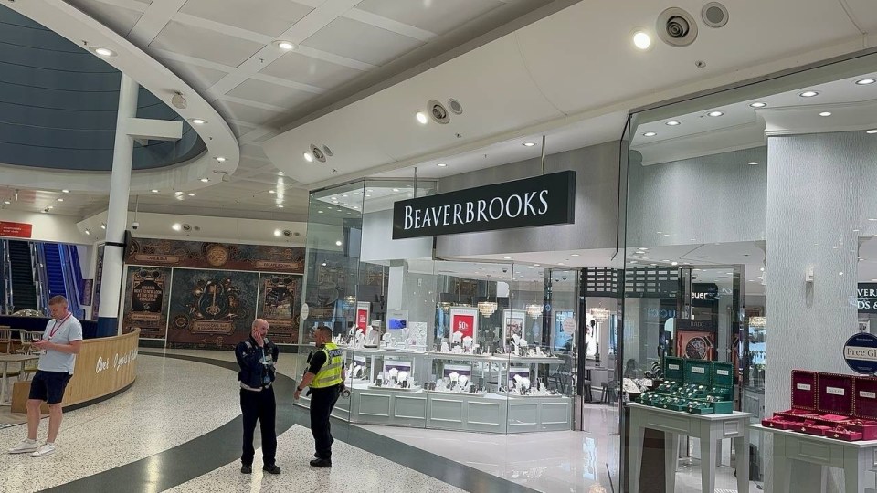 The gang targeted a Beaverbrooks jewellery store in the shopping centre