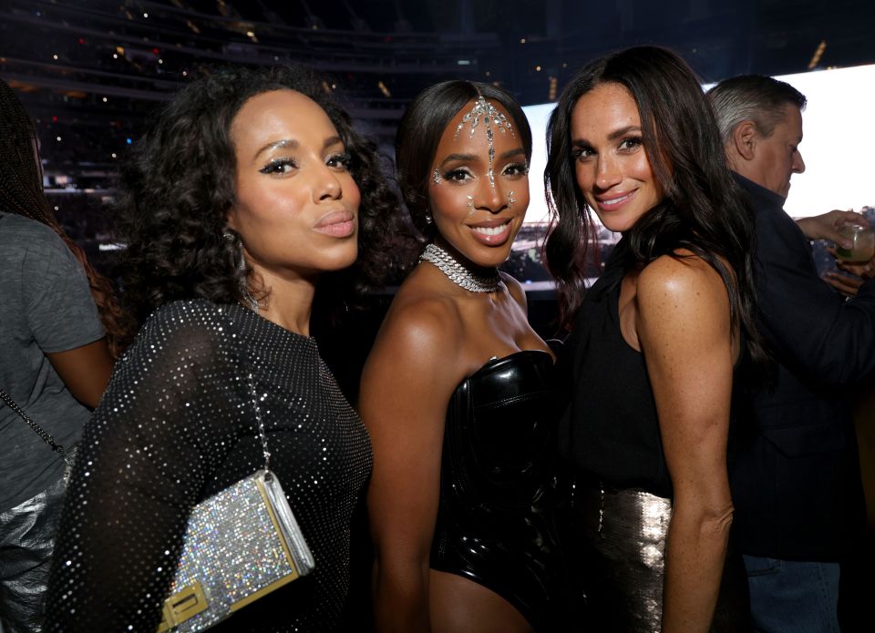 Kerry Washington, Kelly Rowland and Meghan at Beyonce's tour in 2023