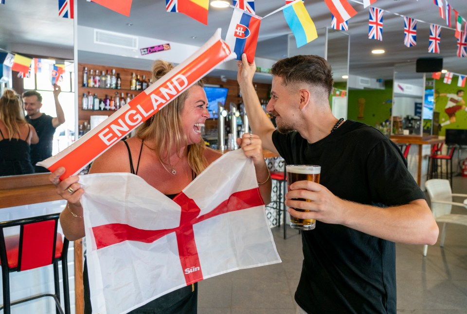 Brit bartender Carla Ingham said Three Lions will bring it home but her Slovakian coworker Lukas Betin disagrees