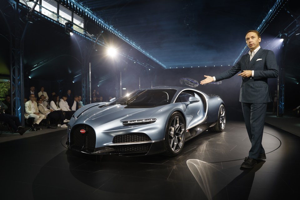 Bugatti's direct of design presents the Bugatti Tourbillon at a debut event in France