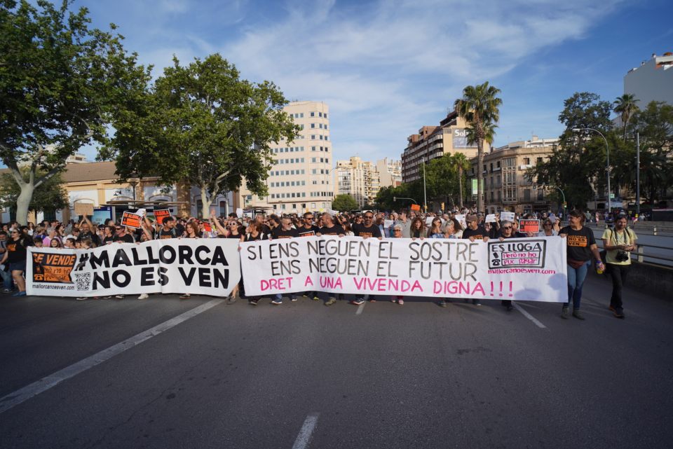 Thousands take to the streets to protest tourism in Majorca