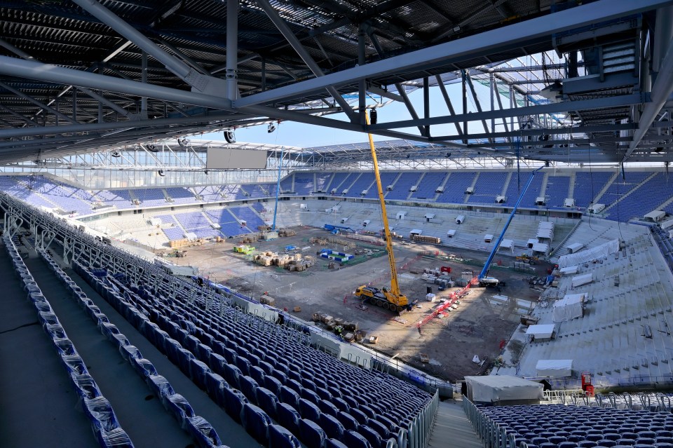 Building work continues at the Bramley-Moore Dock Stadium