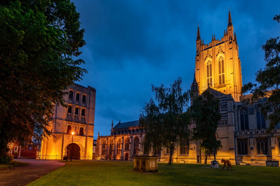 Bury St Edmund’s cathedral provided a spectacular sight overnight