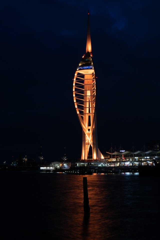 Portsmouth’s Spinnaker Tower was one of 38 locations that were lit up to mark the end of Prader-Willi Awareness month