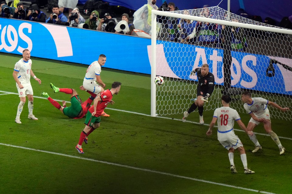 Diogo Jota thought he had fired Portugal in front, but the goal was chalked off