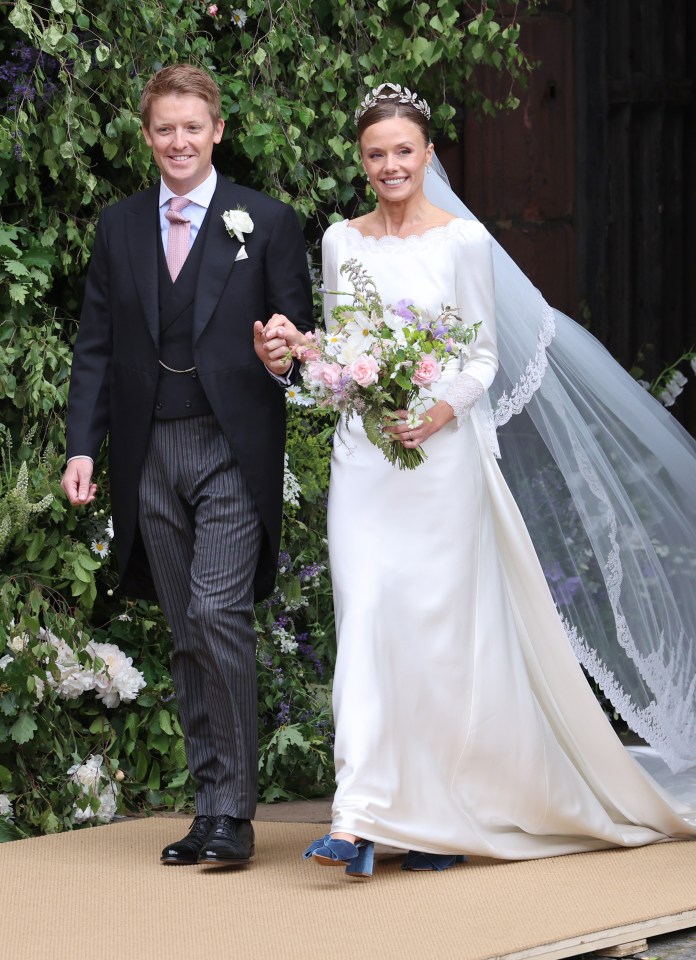 Olivia Henson is the new Duchess of Westminster – seen here at her wedding with her husband Hugh Grosvenor