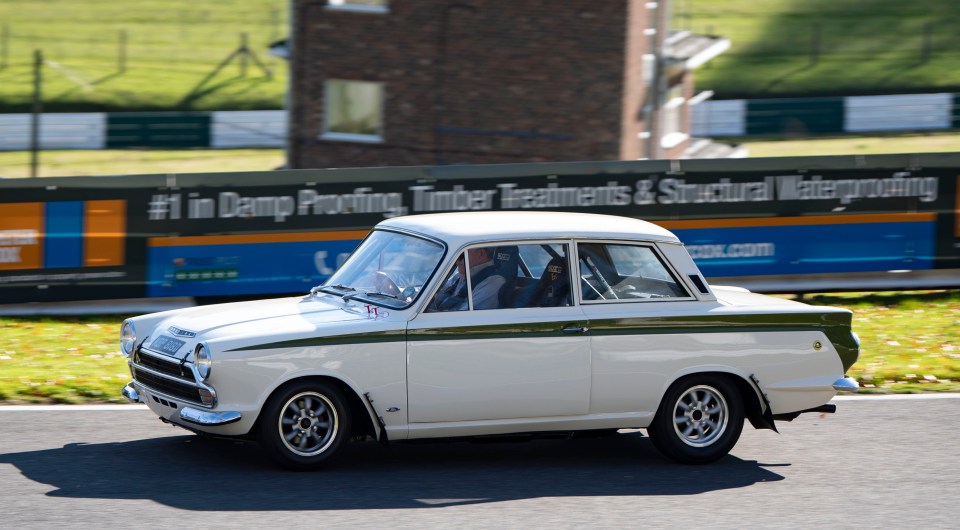 Clarkson driving the Cortina around a test track