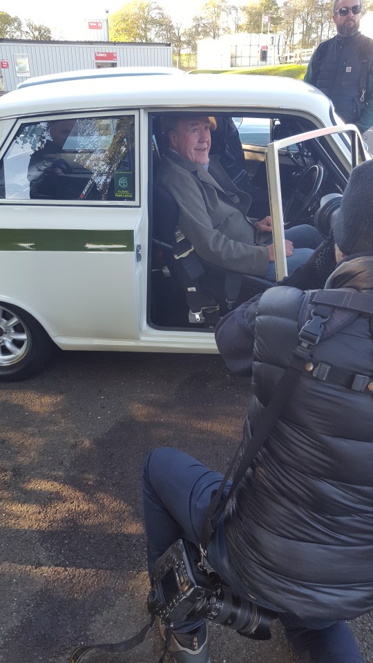 Jeremy Clarkson filming The Grand Tour in Iain Blair’s Ford Cortina