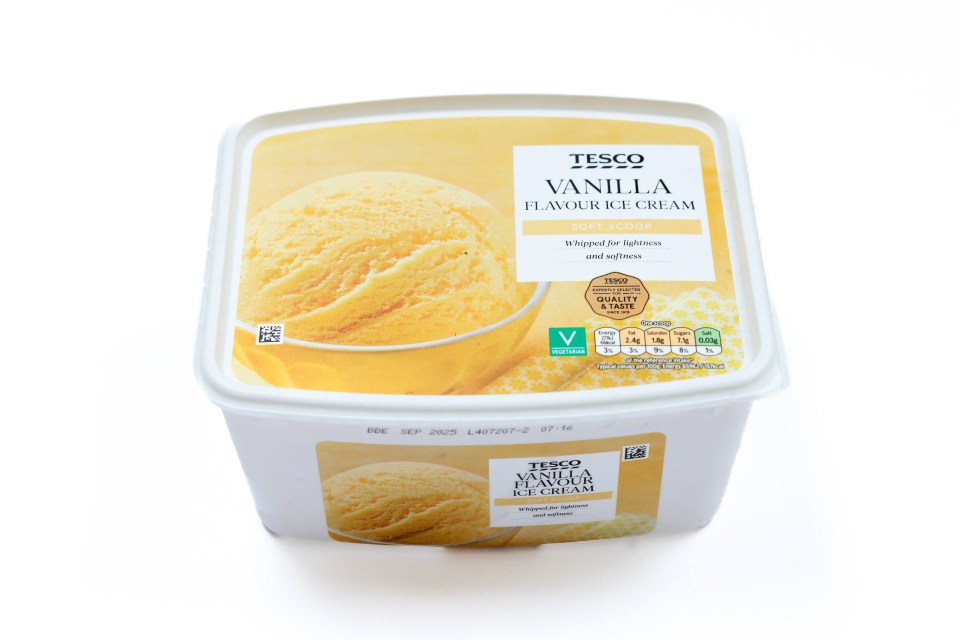 Tesco's vanilla ice cream scored a solid 7/10