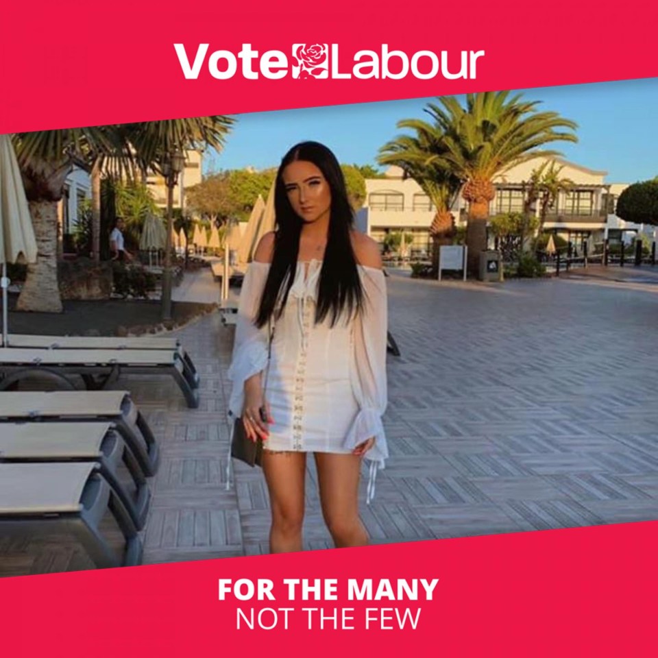 She previously shared a picture on Facebook with the caption: ‘Vote Labour for the many, not the few’