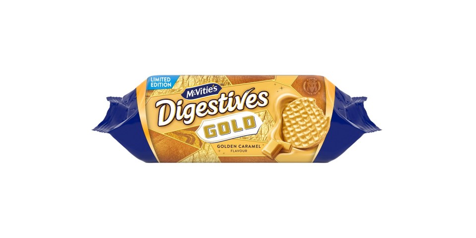 a package of digestives gold golden caramel flavour