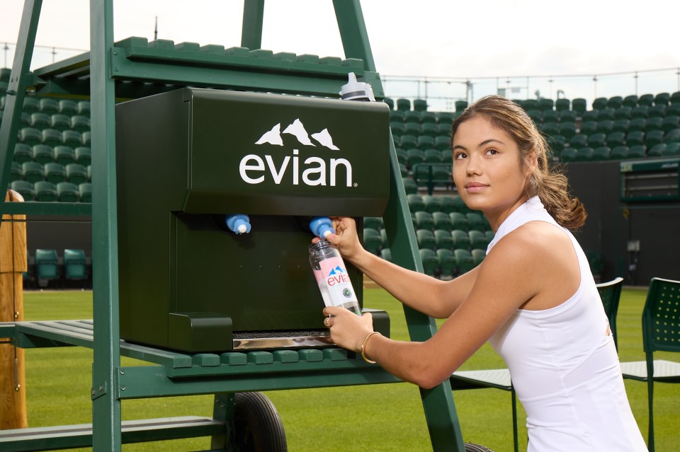 Evian water refill stations will be dotted around Wimbledon this year