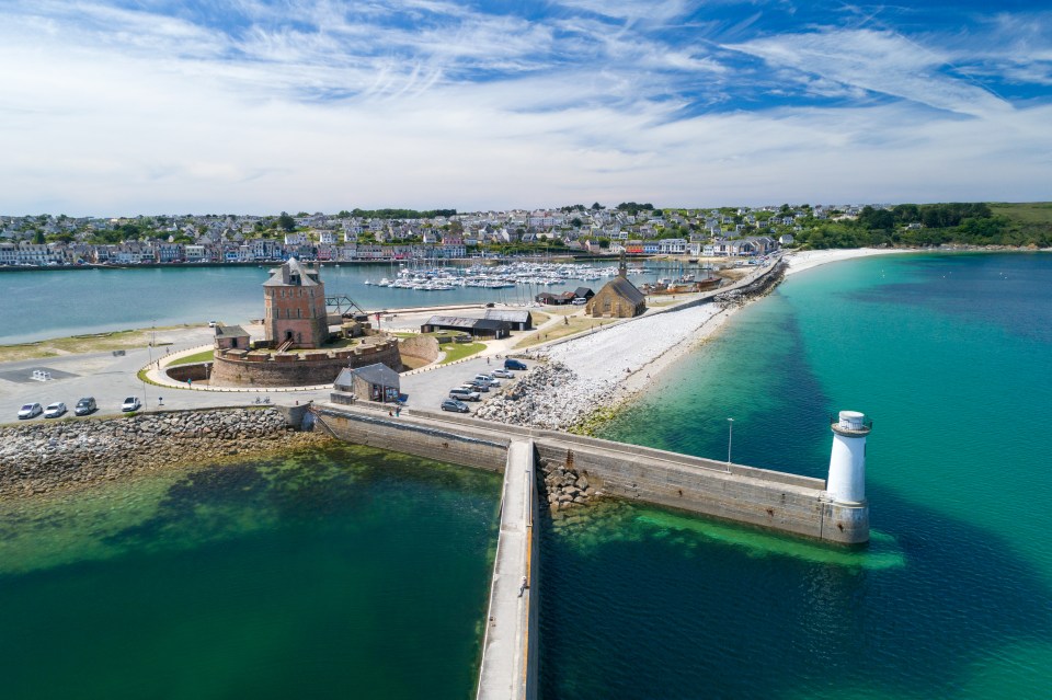 An aerial view of Camaret sur mer near Brest