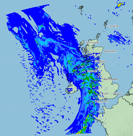 Outbreaks of rain will push through the UK on Thursday