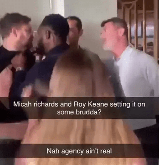 The football fan saw red when Keane celebrated a goal from his former side