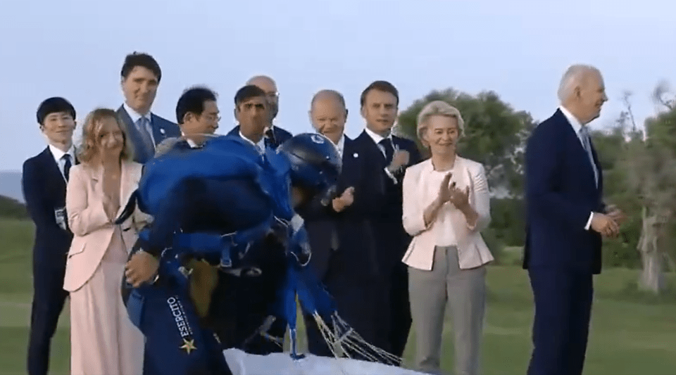 The moment Joe Biden, 81, turns his back on his fellow leaders at the recent meeting of G7 leaders